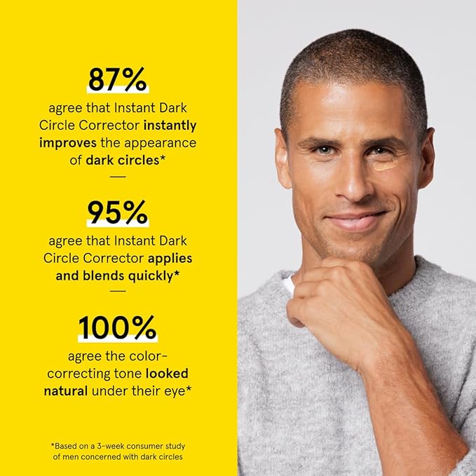 Lumin Instant Dark Circle Corrector for Men (Not A Concealer), Brightens Eyes, Reduce Dark Circles, Puffiness, Under Eye Men Makeup, Men's Eye Cream, Perfect for Medium-Deep Skin Tones, 20mL