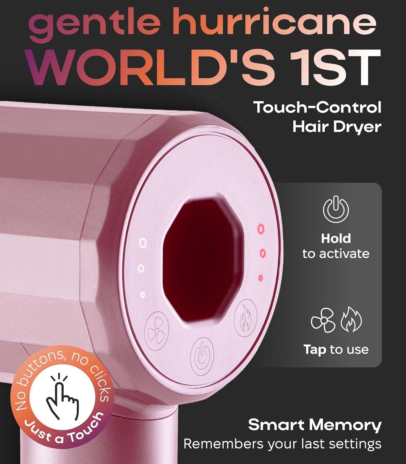 Ionic Hair Dryer Premium Quality, High-Speed Professional Brushless Motor 110,000 RPM, 1600W Power, 9 ft Long Cord and Magnetic Nozzle, Lightweight Blow Dryer, Ultra Quiet Fast Drying (Pink)