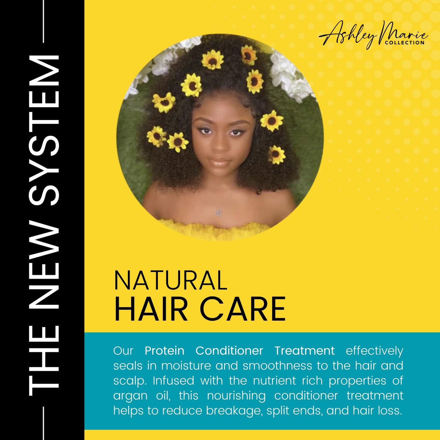 The Hair Diagram - Ashley Marie Protein Conditioner Treatment - Natural Strengthening Conditioner Enriched with Argan Oil & Hydrolyzed Wheat Protein - Color Safe - Paraben & Sulfate Free - 12oz