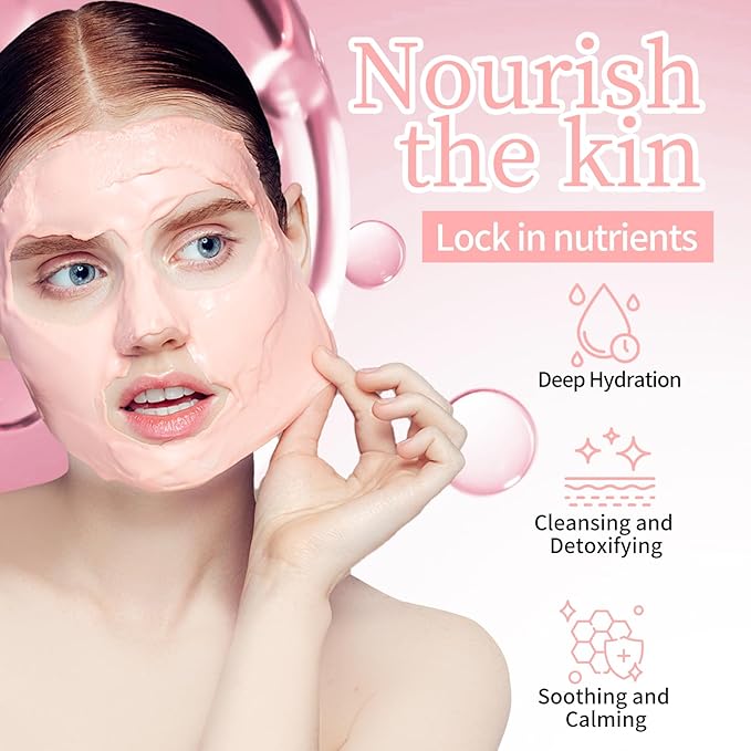 Peel-Off Jelly Mask Hydrating Cleaning Mask Spa Easy DIY Home Spa, Hydrating Icy Jelly Mask For Skin HYALURONIC+LEMON