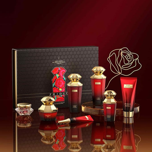 Anti-Wrinkle Skin Care Routine Kit for Women - Reduce Aging & Hydrate Skin - Facial Cleanser, Toner, Lotion, Cream, Serum, Eye Cream - Skincare Gift Set for Wife, Mom - Christmas Stocking Stuffer