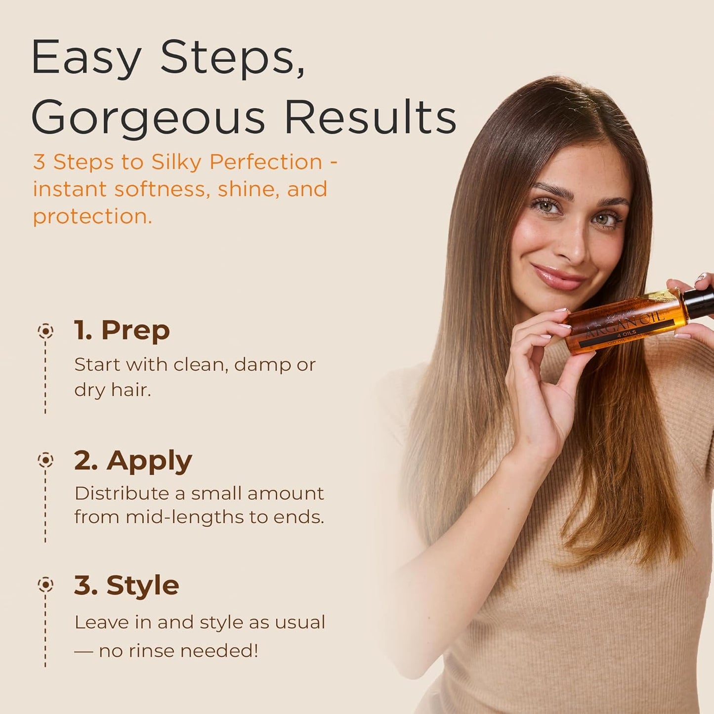 Bundle Argan Shine Hair Treatment 4 oz + Argan Oil 2 oz (2 Pack) – Organic Argan Oil for Intense Shine, Smoothness & Hair Protection