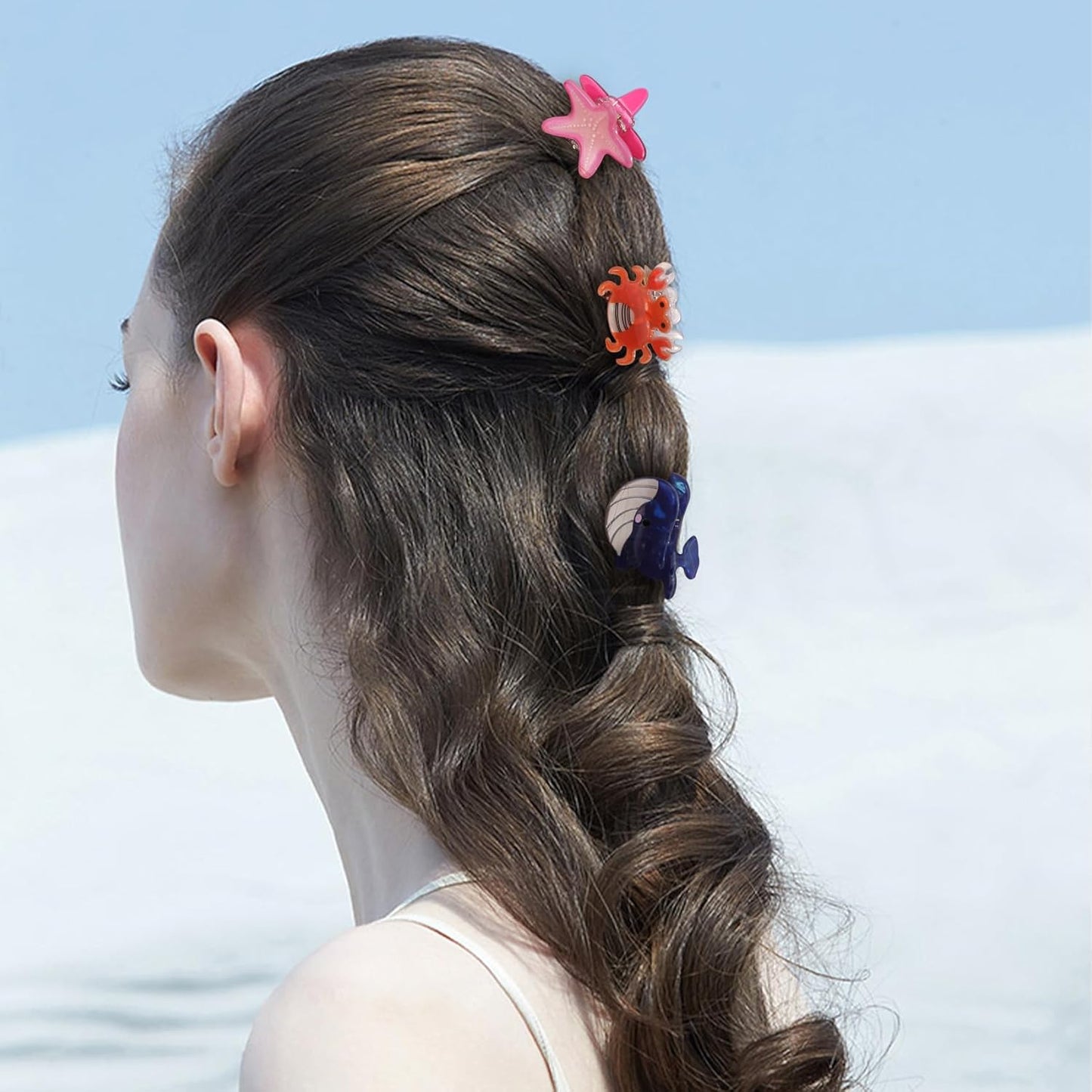 Mini Sea Animals Hair Claw Clips - 12Pcs Trendy Small Non-Slip Clips for Women Girls, Cute Kawaii Classic Hair Claws-Mini Ocean Hair Accessories Gifts(sea animal 2)