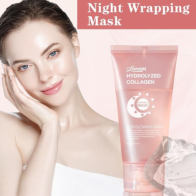 2 Pcs Collagen Night Wrapping Mask, Hydration Elasticity Firming Skin Deep Facial Treatment Bio Collagen Sleeping Mask.