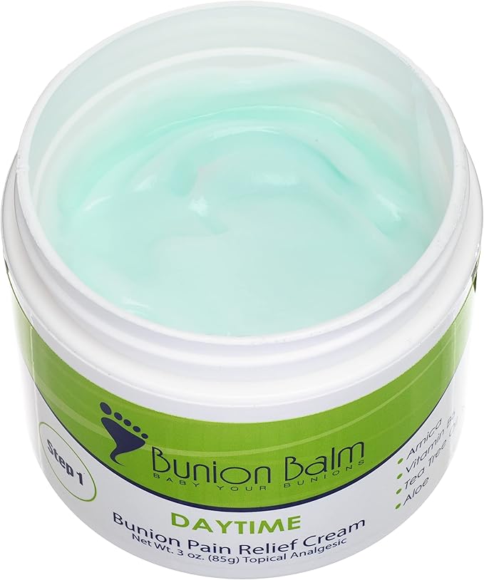 Bunion Balm 2 Step Soothing Bunion Kit. Natural Daytime Hallux Valgus Comfort Cream & Nighttime Moisturizing & Healing Lotion for Aching Bunions & Dry Cracked Skin