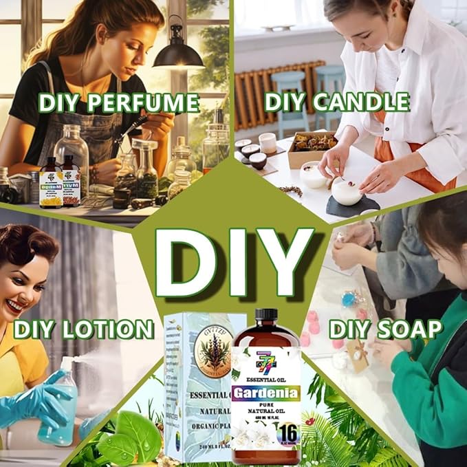 Gardenia Essential Oil (16 oz/480 ml) - Gardenia Oils Used in diffusers, humidifiers, Home Baths, Cleaning Products, Yoga, DIY Soaps and DIY Scented Candles