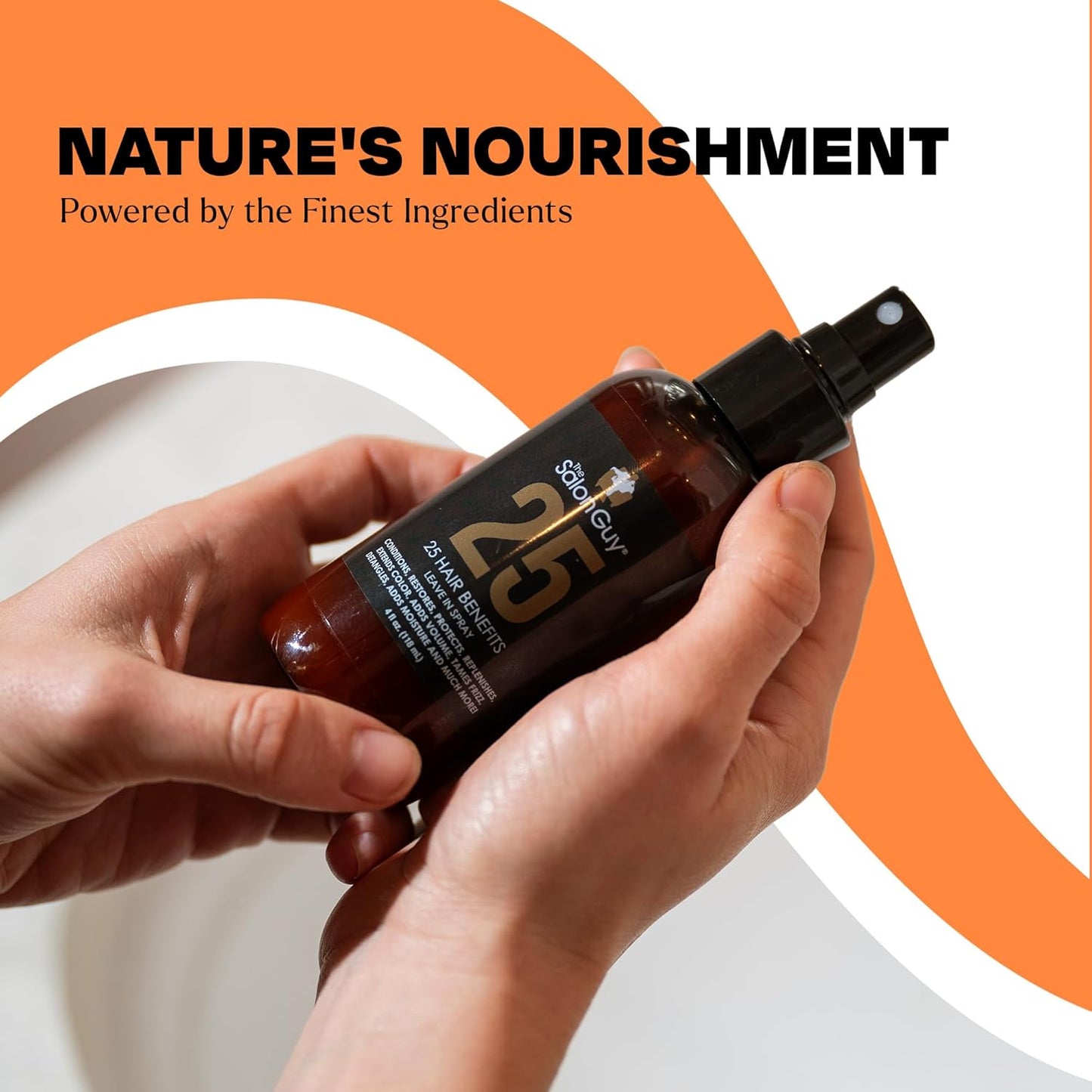 THESALONGUY 25 Spray Leave-In Conditioner – Collagen, Keratin & Biotin Hair Repair Treatment for Men & Women – Strengthens, Detangles & Protects – Lightweight, Non-Greasy Formula (4 fl oz)