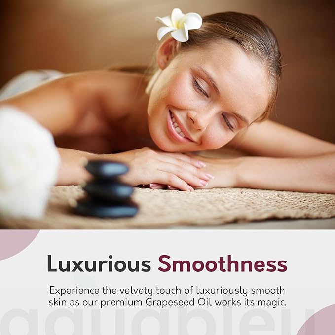 Premium Grapeseed Oil - 100% Pure and All-Natural - Hydrating and Silky Smooth - Moisturing, for Clean and Healthy Skin, and Strong Hair - Cold Pressed - 8 oz