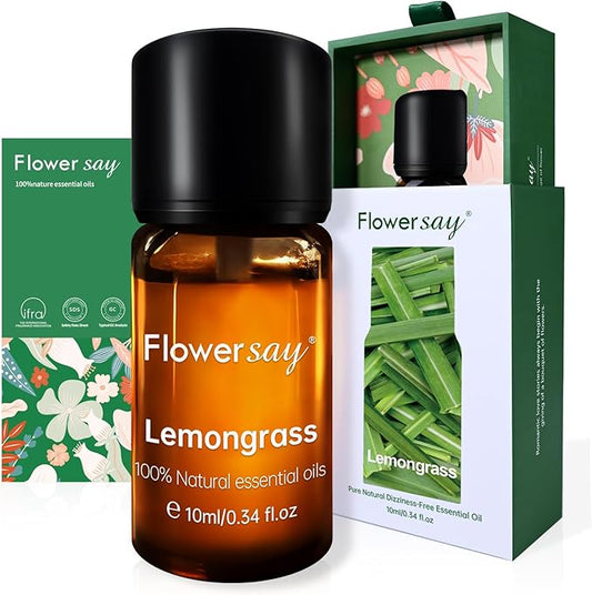 Lemongrass Essential Oil 0.34Oz - 100% Pure Natural MAX Undiluted Premium Therapeutic Grade Essential Oils for Diffuser/Skin Care/Massage/Hair