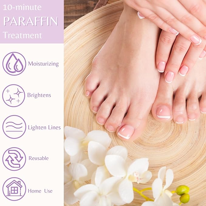 10-Minute Paraffin Hand & Foot Treatments, Self Contained Paraffin Wax Gloves and Booties Set for Intensive Hydration At Home (Coconut Oil)
