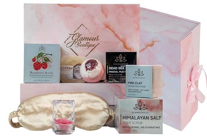 Luxury Spa Gift Set for Women - 9 Piece Self Care Package with Full Size Products, Plant-Based Superfoods, Minerals & Vitamins - Her Box