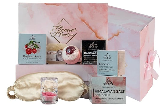 Luxury Spa Gift Set for Women - 9 Piece Self Care Package with Full Size Products, Plant-Based Superfoods, Minerals & Vitamins - Her Box
