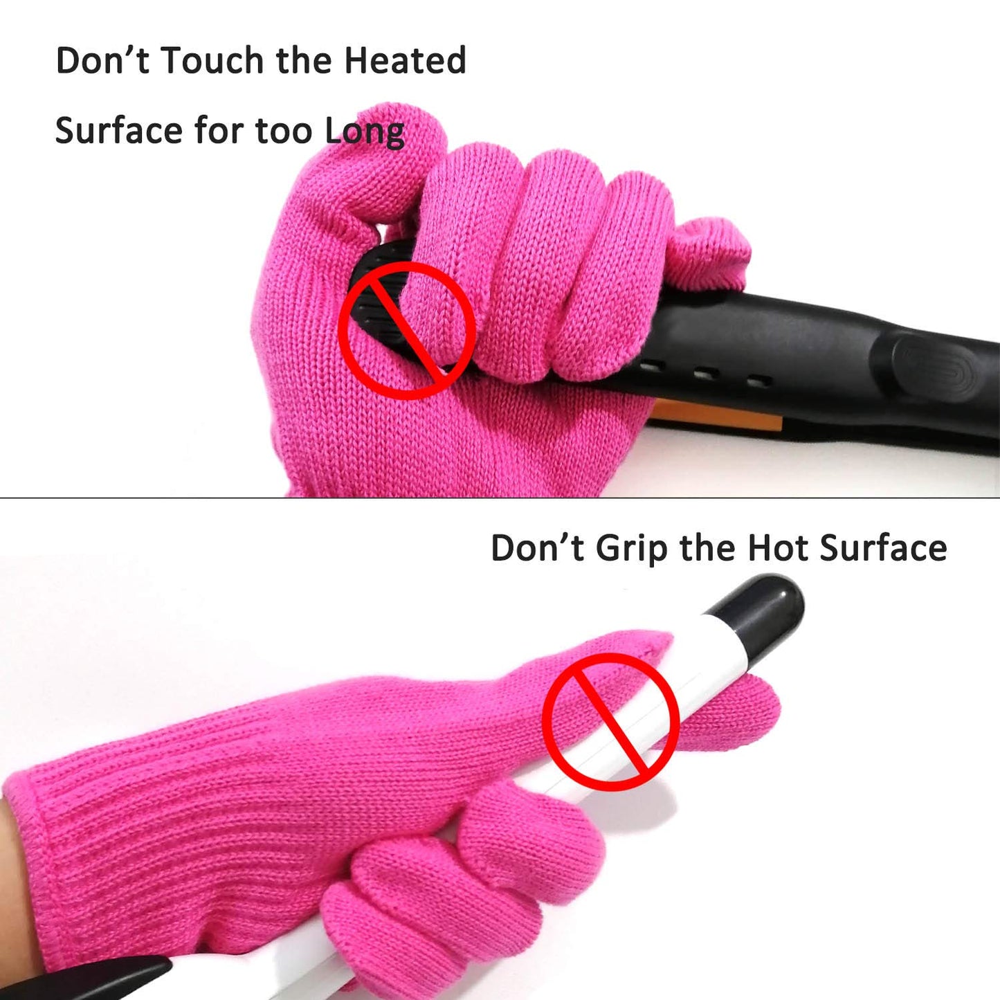 Lessmon Professional Heat Resistant Glove for Hair Styling Heat Blocking for Curling, Flat Iron and Curling Wand Suitable for Left and Right Hands, 1 Piece, Pink