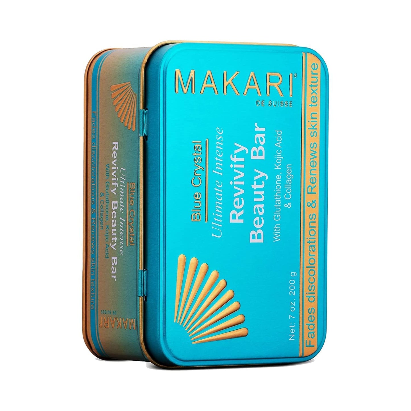 MAKARI Blue Crystal 2 Piece Gift Set & Free Makeup Bag - Brightening Bar Soap & Body Lotion Formulated with Glutathione for All Skin Types, Botanical Self Care Kit for Women