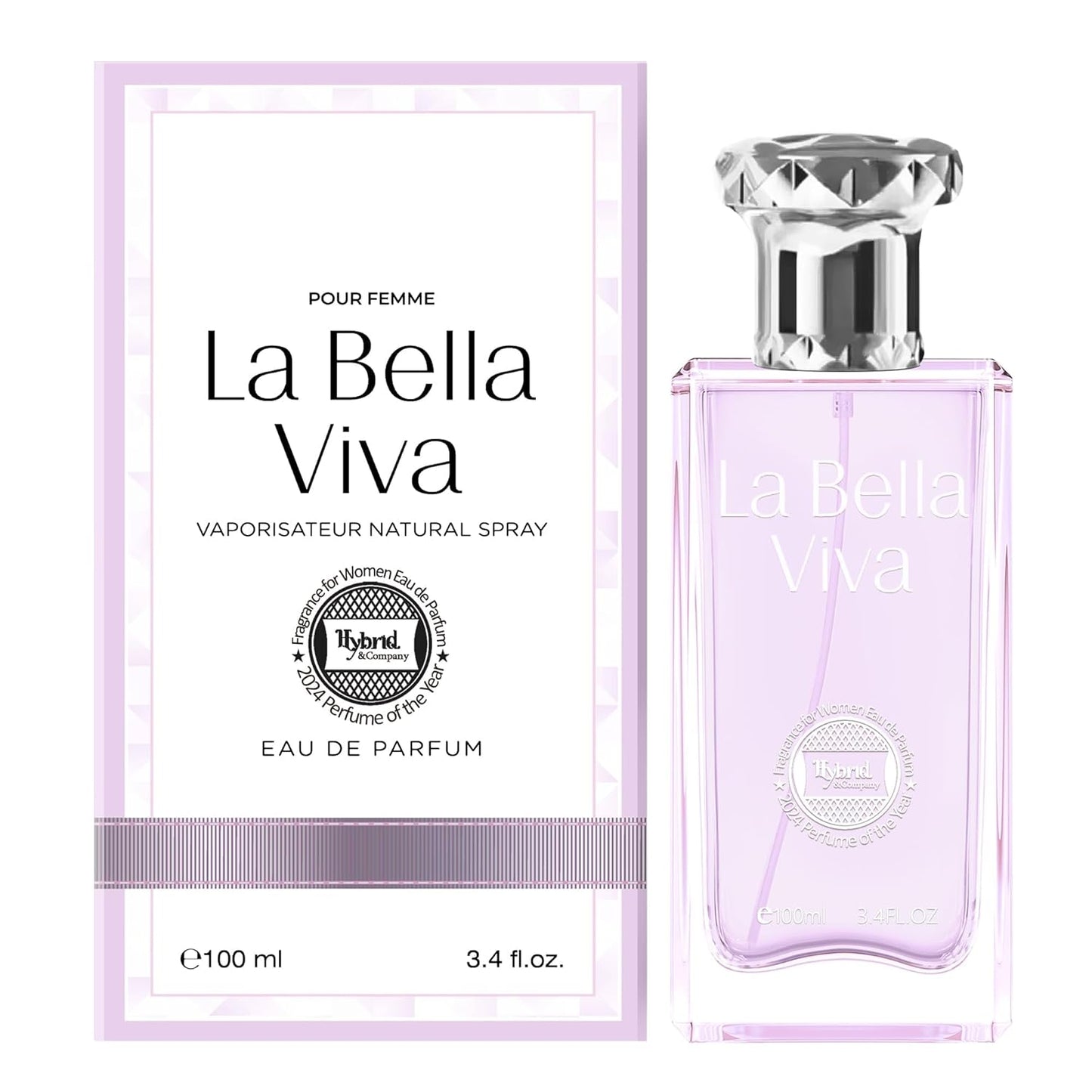 Hybrid & Company Women La Bella Viva Happiness Pour Femme Eau De Parfum Vaporisateur Natural Spray 3.4 Fl Oz