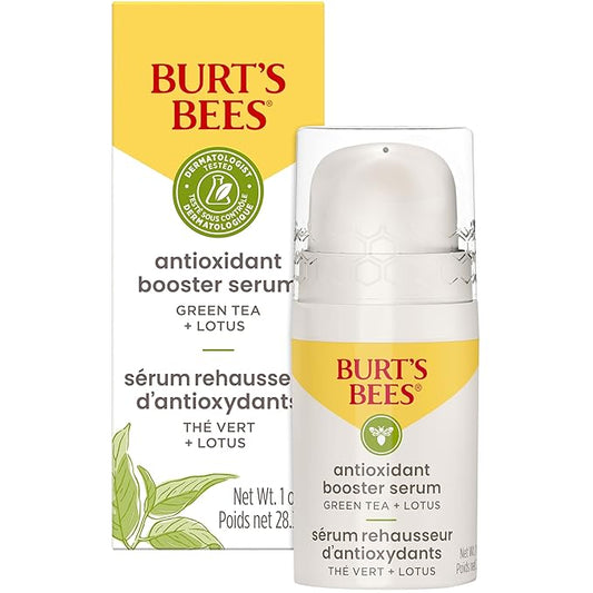 Burt's Bees Green Tea Face Serum, Protects & Improves Skin Tone with Antioxidant Rich Green Tea & Lotus, Naturally Brightening & Firming, Lightweight - Antioxidant Booster Serum (1 oz)