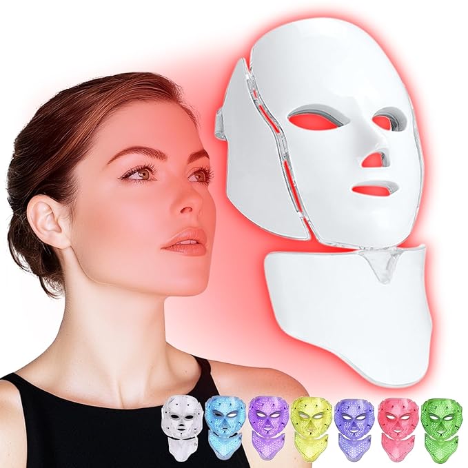 Red Light Therapy for Face, Led Face Mask Light Therapy, 7-1 Colors LED Facial Skin Care Mask