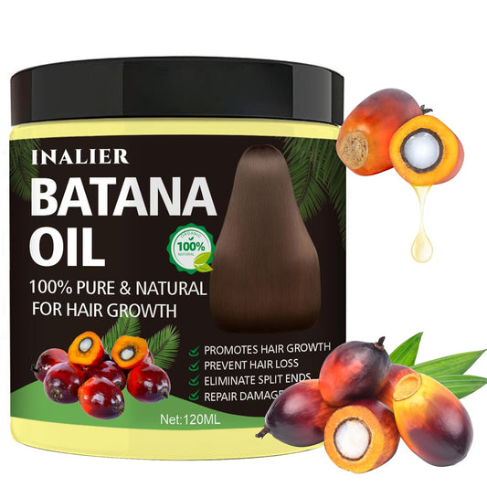 Batana Oil for Hair Growth – 100% Pure Raw Organic Hair Oil from Nature –Deep Repair Hair Treatment for Men and Women to Prevent Hair Loss & Enhance Thickness (4.2oz)