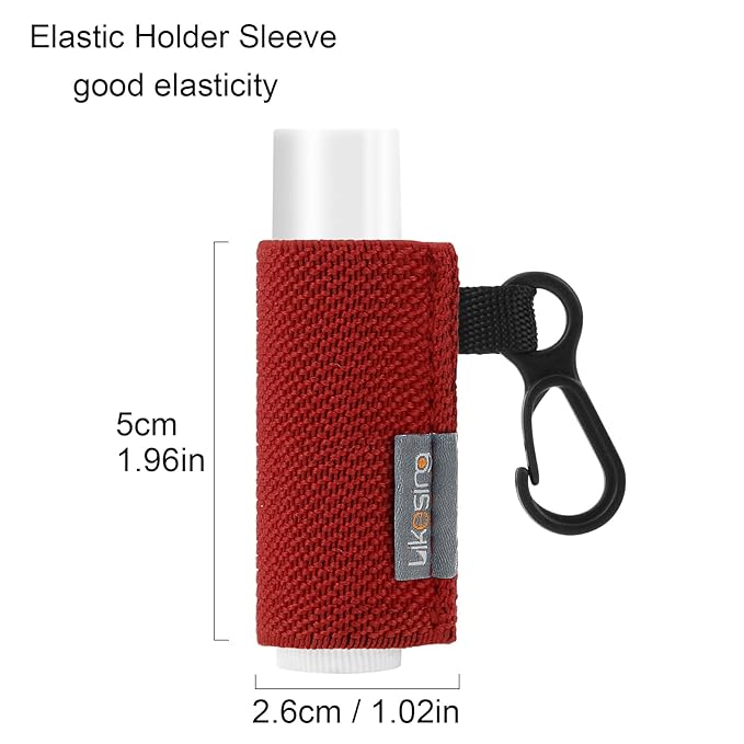 Lip Balm Holder Keychain, 8 Pack Chapstick Keychain with Clip On for Backpacks, Elastic Lipstick Sleeve Holder Keychain Gifts for Friends Women Girls Boys Man