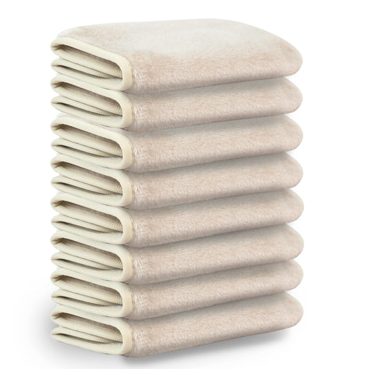 Nugilla Makeup Remover Cloths, 8 Packs Makeup Remover Towels Reusable Face Wash Cloth, Soft Makeup Remover Microfiber Face Cloth for Women(Beige)