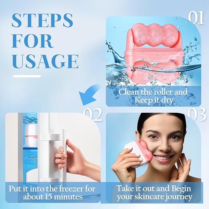 Christmas Gifts for Her Travel Ice Roller for Face and Eye - 2 in 1 Skincare Face Roller Facial Massager Beauty Skin Care Tools Travel Essentials Mothers Day Gifts for Mom Women Wife Girls Adults