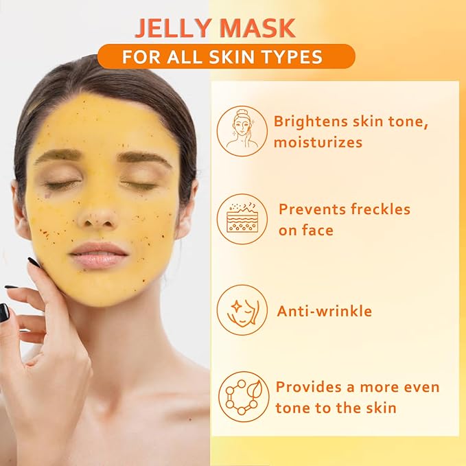 Jelly Mask for Facials Professional,Hydrating Deep Cleaning Face Mask Powder Set,(Hyalorunic Acid, Rose,24K Gold,VC Essence,Aloe Vera)