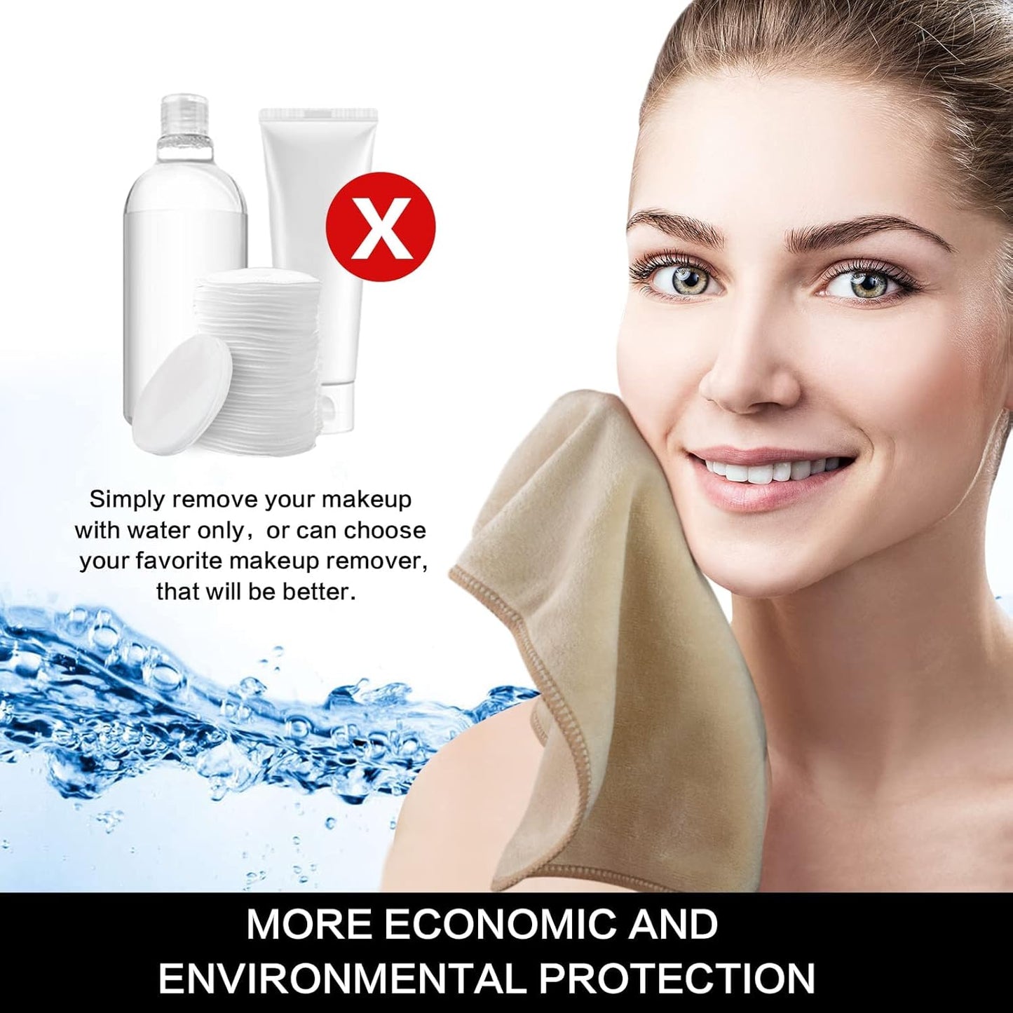 SINLAND Microfiber Facial Cloths Fast Drying Washcloth 12inch x 12inch (10pack, Cream)