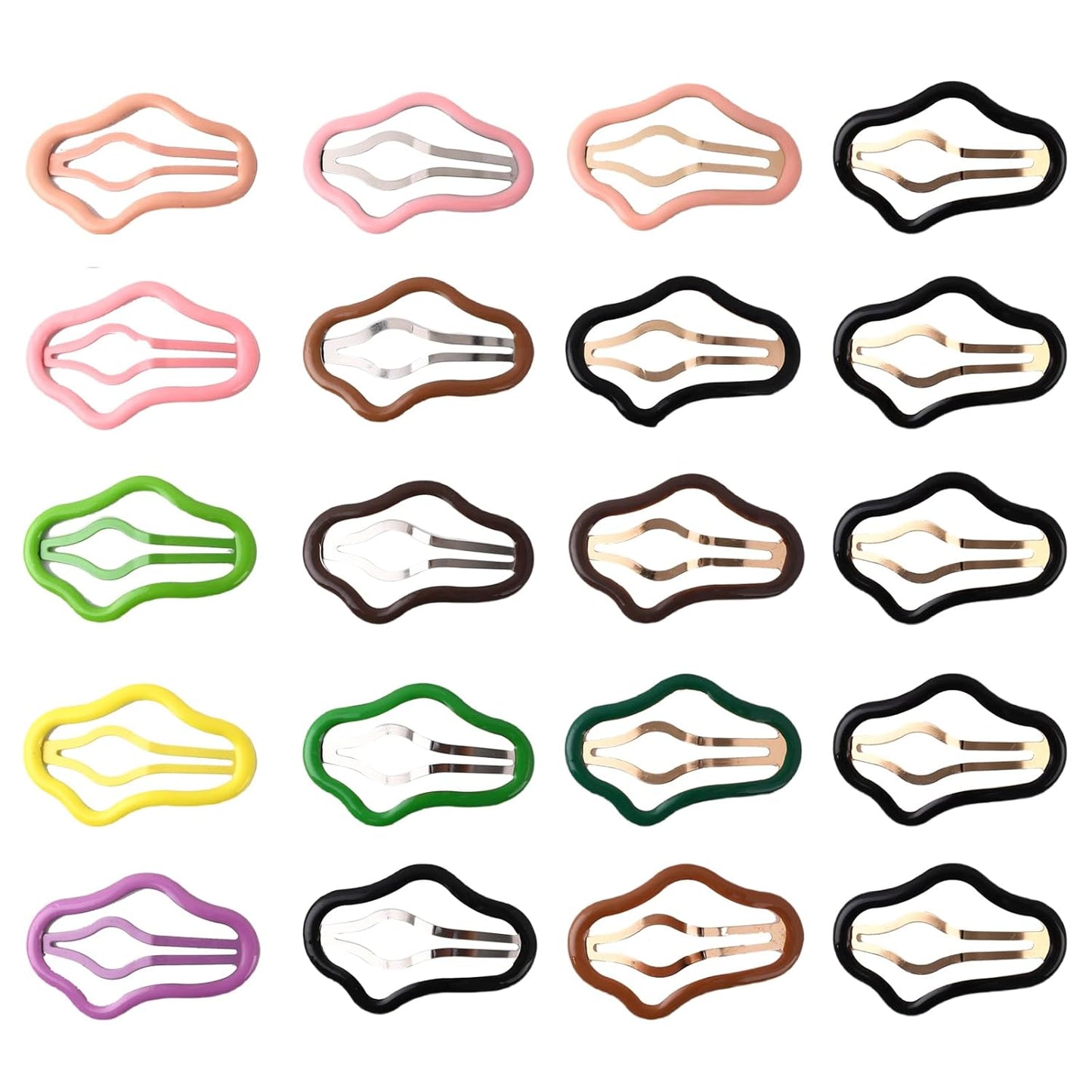 20PCS Cloud Shape Hair Clips, 2.68 Inch Non-slip Metal Hair Barrettes, Colorful Cute Hairpins, for Women and Girls Hair Styling Accessories