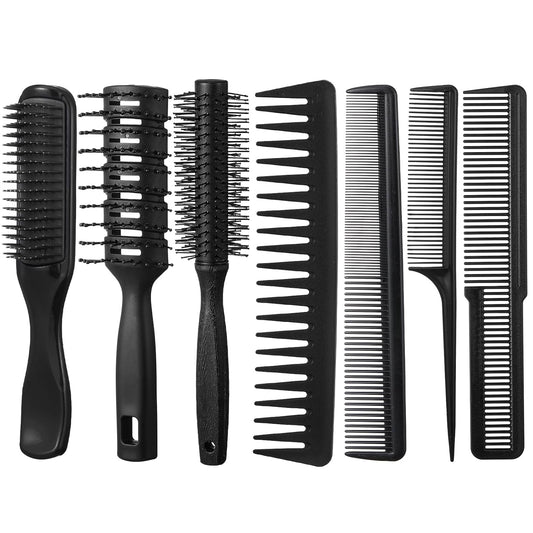 7Pcs Hair Brush Set for Men and Women-Styling Brush Detangling and Smoothing Combs for All Hair Type