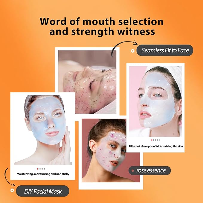 Jelly Mask for Facials, Hydrating & Moisturizing Peel-Off Rubber Gel Face Mask, Skin Care for Deep Hydration & Glow, 23 Fl Oz Jar Professional Spa Use for All Skin Types with Turmeric essence