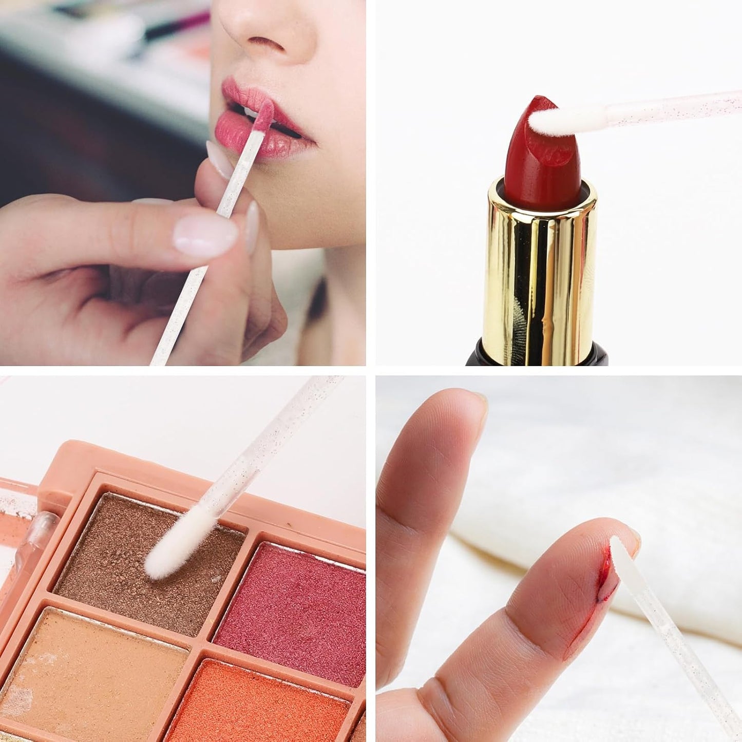 200 Pcs Disposable Mascara Wands Dual Ended Eyelash Brush Lip Brush, Lipstick Applicator Eyebrow Spoolies Brush for Eyelash Extensions - White