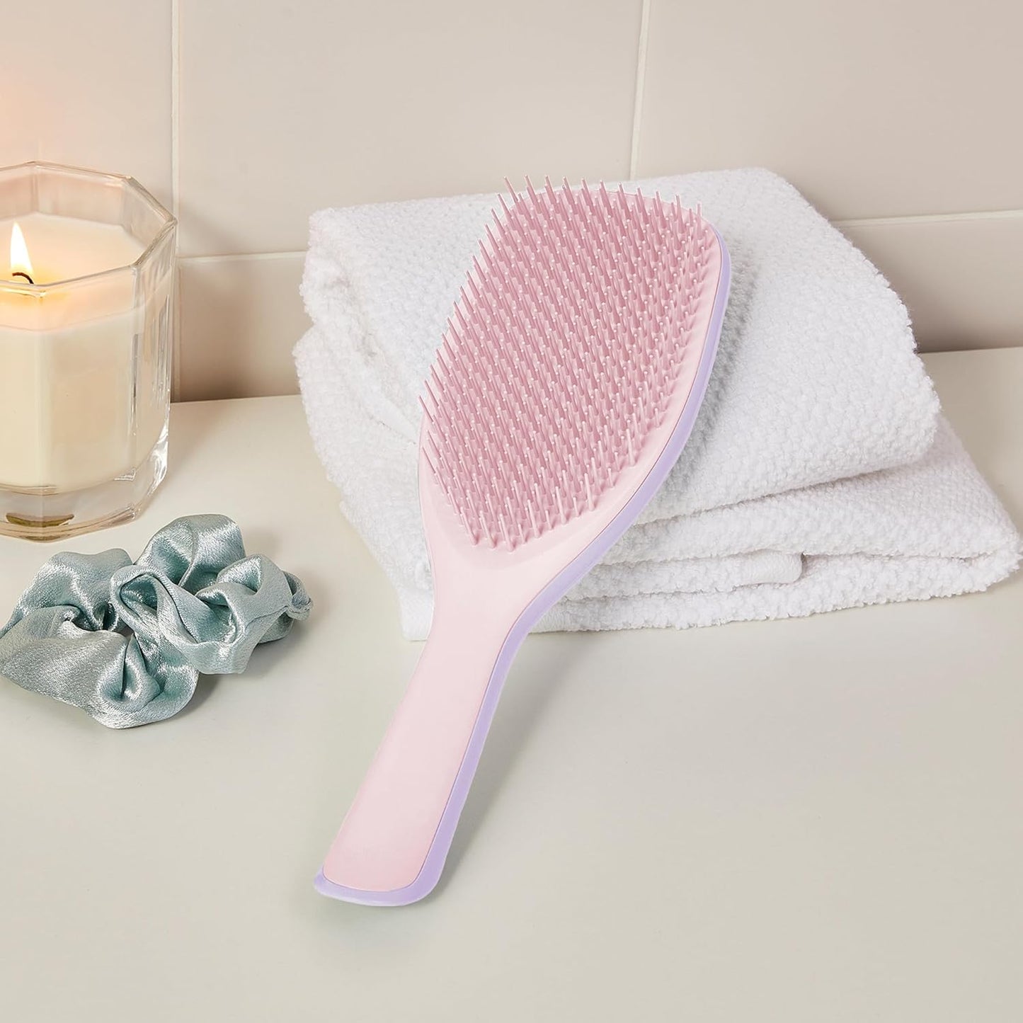 Tangle Teezer Ultimate Detangler Hairbrush for Wet & Dry Hair, Eliminates Knots & Reduces Breakage for Long, Thick, & Curly Hair Types, Large, Pink & Purple