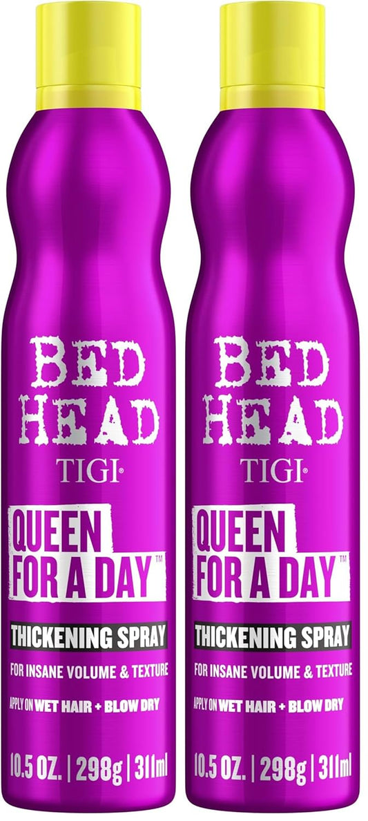 TIGI Bed Head Volumizing Hair Spray, Queen For A Day, for Thickening and Texturizing Fine Hair, 10.5 oz, 2 Pack