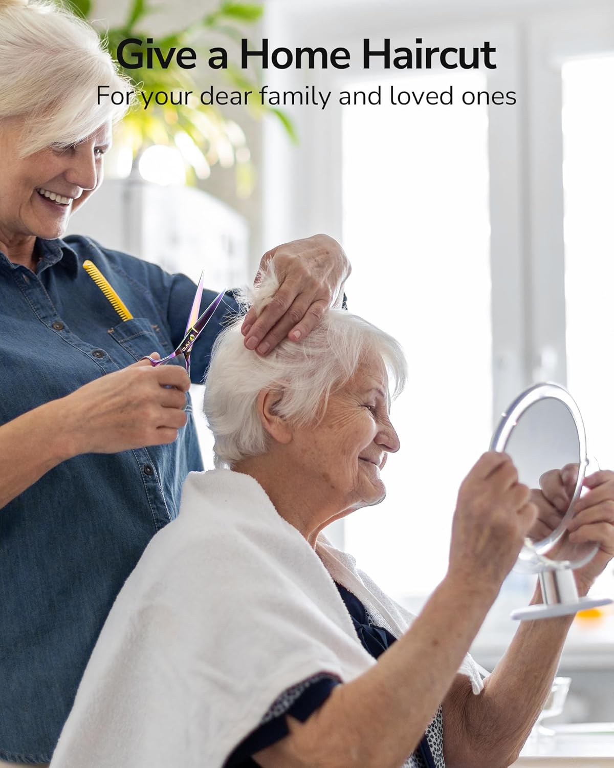 ULG Hair Cutting Scissors, Professional Hair Scissors 6.5 inch Right-Hand Razor Edge Barber Shears Salon Hair Cutting Shears Made of Japanese Stainless Steel, Hand Sharpened Rainbow