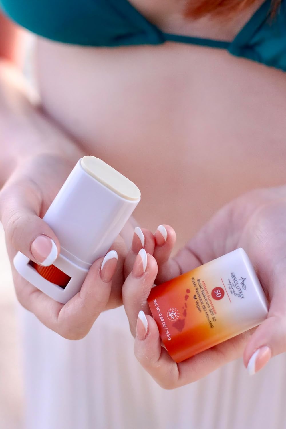 Absolutely Natural SPF 50 Mineral Sunscreen Stick with Rose Hips Oil, Cruelty Free and Reef Safe, Vegan Blend for Face and Body, Made in USA