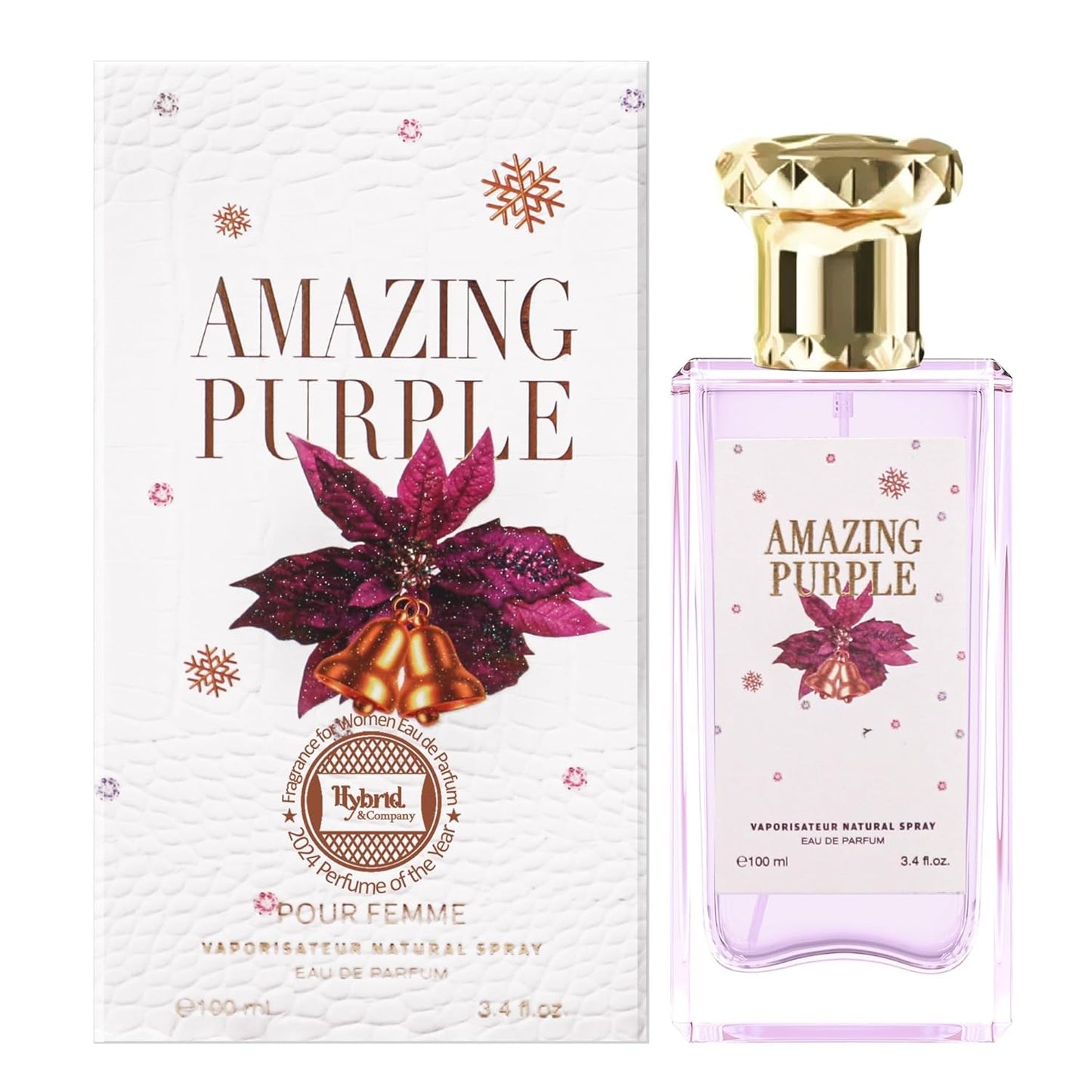 Hybrid & Company Women Amazing Purple Pour Femme Eau De Parfum Vaporisateur Natural Spray 3.4 Fl Oz