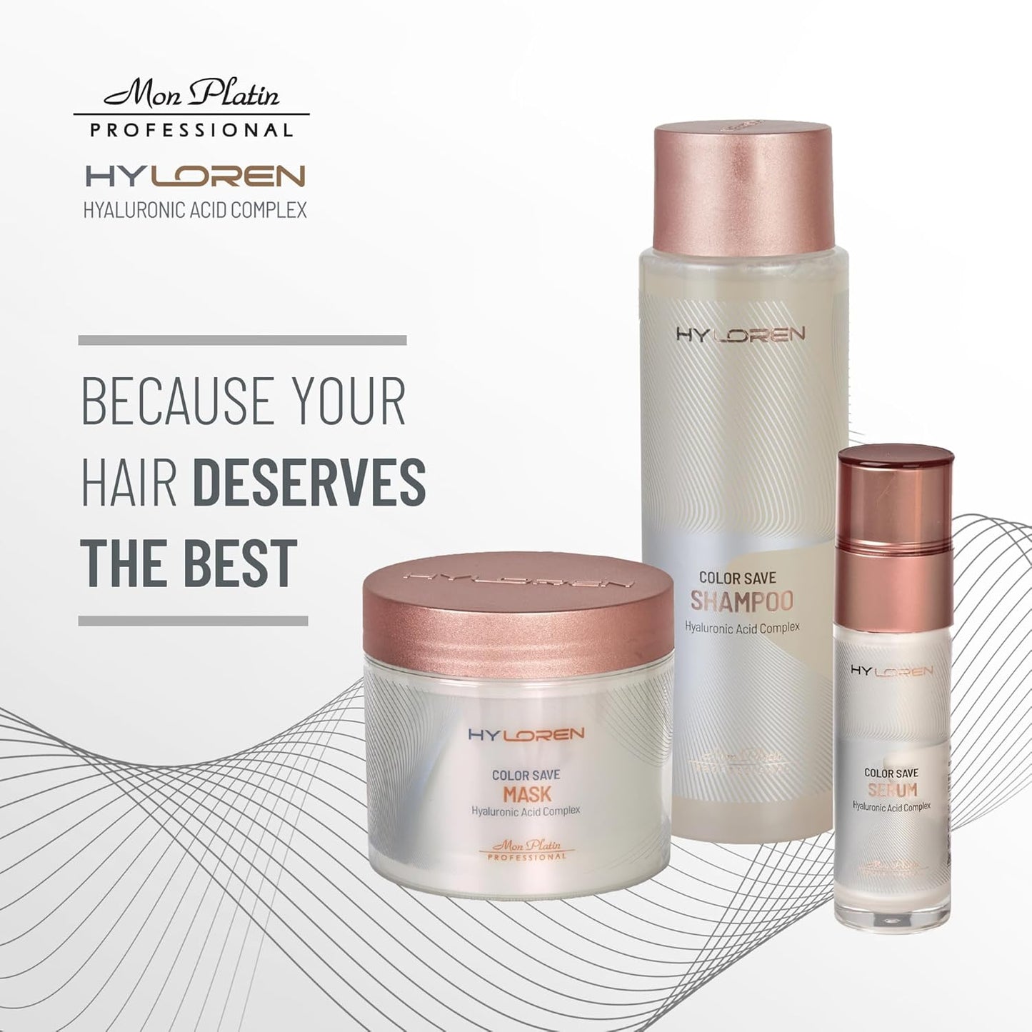 Mon Platin Professional HYLOREN Color Save Hair Shampoo with Hyaluronic Acid for Color Treated Hair, Shampoo for Damaged hair, SLS/SLES Free, Hydrating Shampoo, 500ml