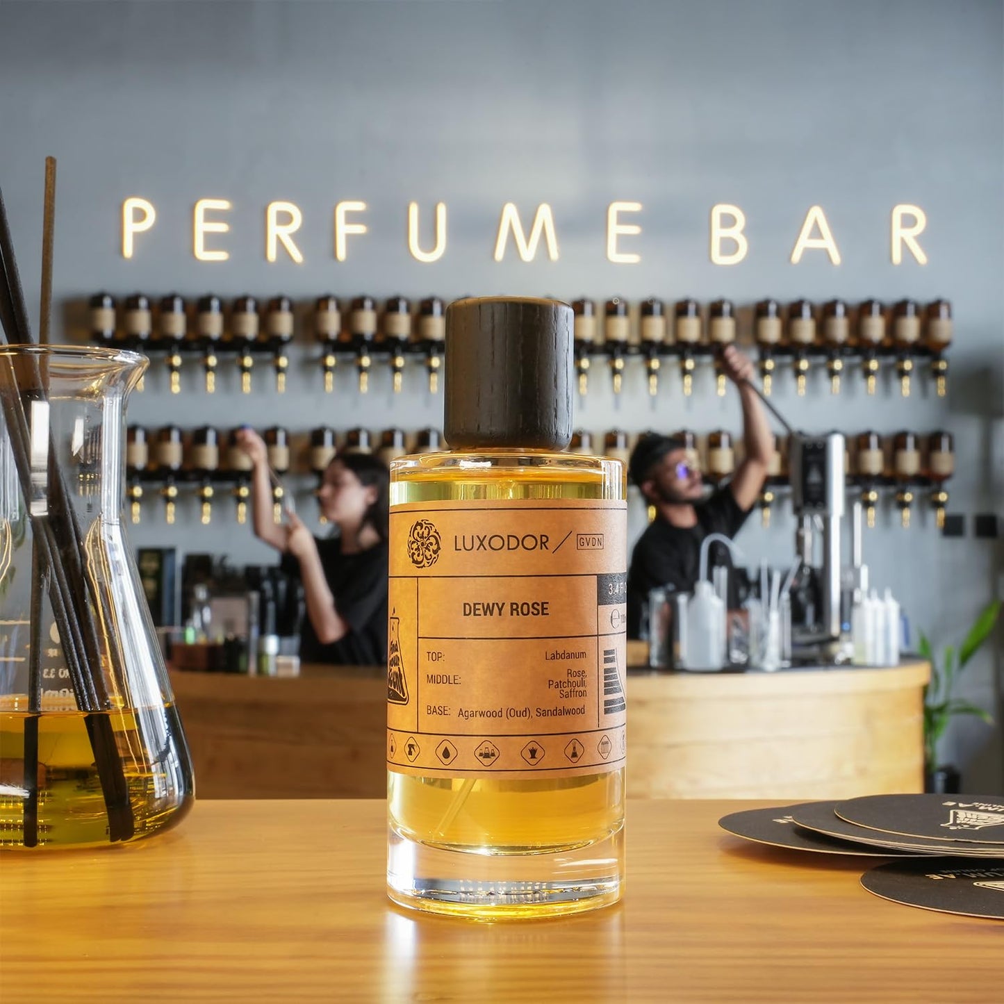 Dewy Rose Eau de Parfum (100ml) with 10 ml Alcohol-Free Roll-On Body Oil Inspired by Oud Ispahan Fragrance For Women and Men