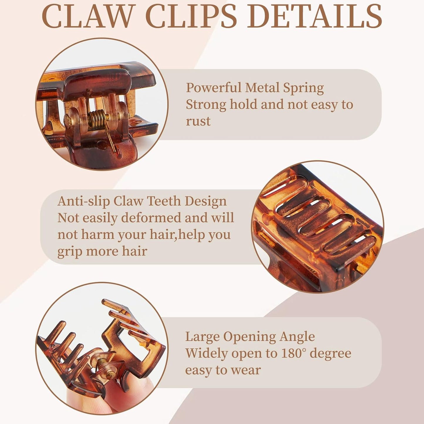 Small Hair Clips for Girls 16PCS 0.98" Black & Brown Plastic Mini Claw Clips for Women Non Slip Bangs Pins for Thin/Thick Hair(16PCS-Style 4)