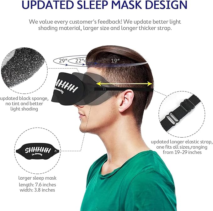 Mavogel Cotton Sleep Mask - Sleep Eye Mask for Women Men, Light Blocking Night Eyemask, Super Soft and Comfortable Eye Covers for Sleeping Yoga Nap Meditation, Includes Travel Pouch (Dreaming Style)