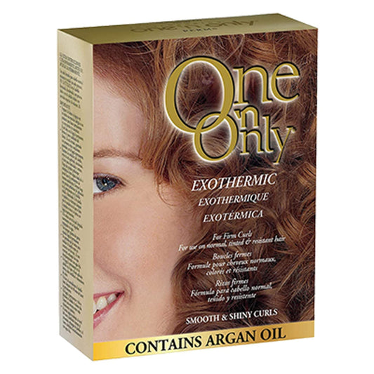 One 'N Only Exothermic Perm with Argan Oil for Firm Curls, Self-Heating Formula for Client Comfort, Ensures Shine and Manageability, Eliminates Perm Odor