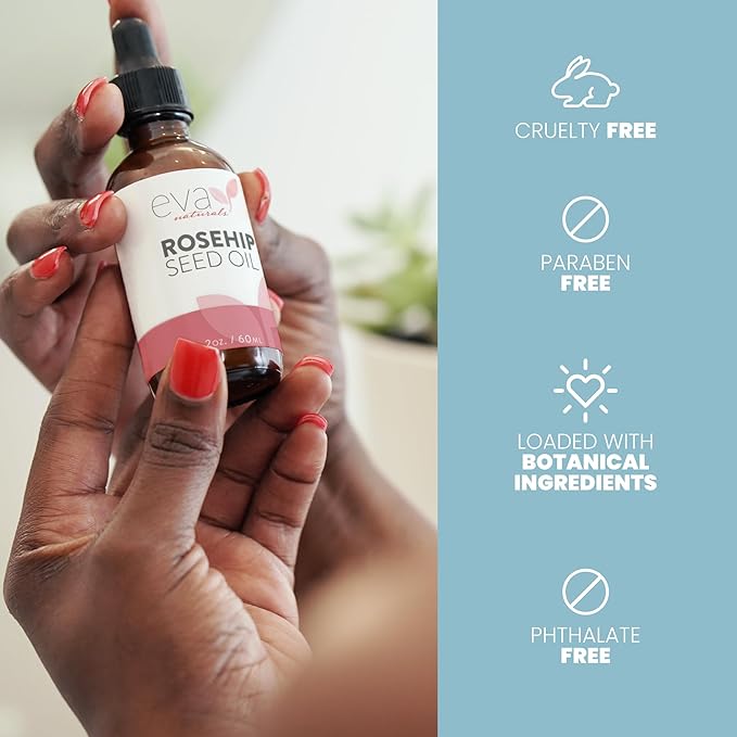 Pure Rosehip Seed Oil (2 Fl Oz)- Rosehip Oil for Face Aids Stretch Mark and Scar Removal - Facial Oil Reduces Inflammation, Collagen for Radiant Skin - Face Oil - Best Rose Hip Oil for Face