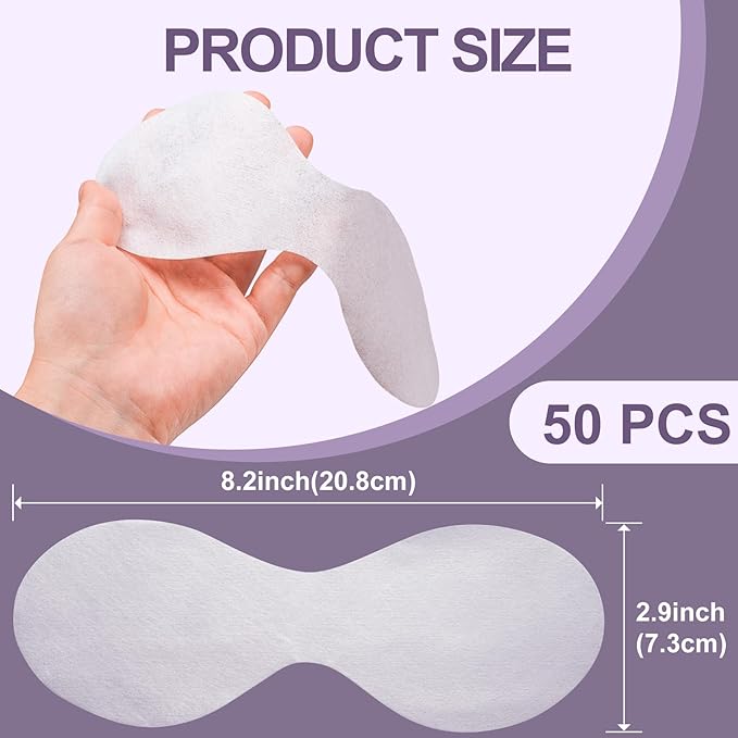 50 Sheets Disposable Eye Care Mask, Non-Woven Cotton Eye Pads for DIY Skincare, Clear Eye Mask Paper Beauty Sheets for Beauty Salon & Home Spa Use