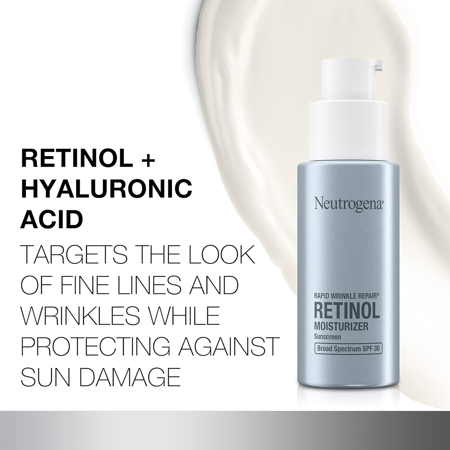 Neutrogena Rapid Wrinkle Repair Retinol Face Moisturizer with SPF 30, Daily Anti-Aging Face Cream, Retinol & Hyaluronic Acid & Trial Size Hydro Boost Facial Cleanser, 0.5 fl. oz