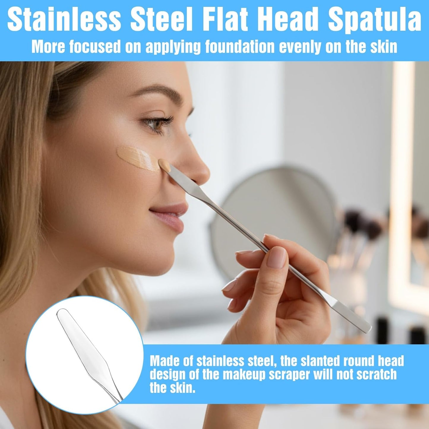 2 Pieces Makeup Mixing Palette with 1Pcs Mixing Stick, Clear Acrylic Makeup Palette Tray, Eyeshadow Hand Cosmetic Foundation Dish Handheld Make Up Plate for Blending