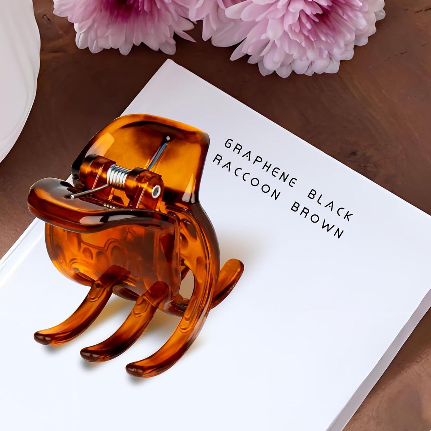 6-Piece Hair Claw Clips-1.3 Inch Jaw Clips That Won't Let YourThick or Medium Hair Escape, Nonslip Wonders for Women and Girls' Hair Accessories Black and Amber