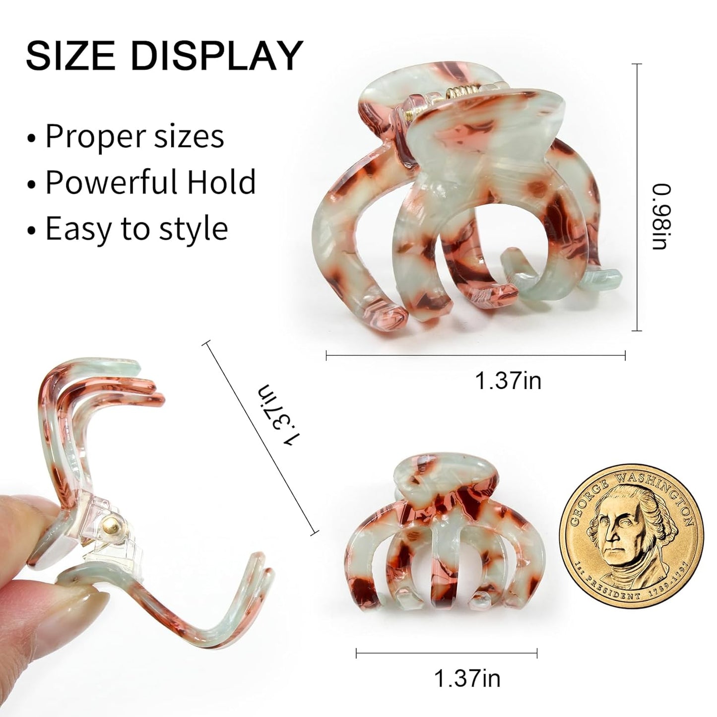 12Pcs Small Hair Claw Clips - Trendy Small Non-Slip Hair Clips for Women Girls - Stylish Thin Hair Accessories Classic Hair Clips for Easy Styling-(small hair clips 3)