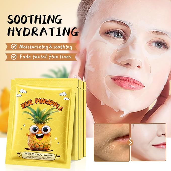 10 Pack Fruit Kids Facial Face Masks, Kids Facial Spa Kit for Girl, Fruit Face Masks for Kids, Moisturize Soothe for All Skin Types, Christmas Birthday Gifts for Women Men Girls