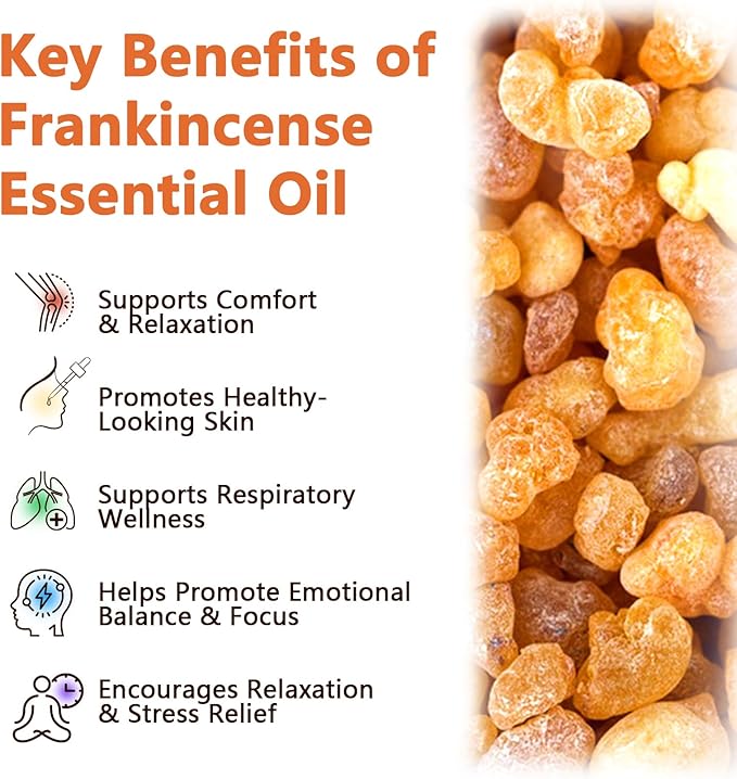 Premium Frankincense Essential Oil – 100% Pure & Natural, Therapeutic Grade for Skin, Face & Aromatherapy | Best Frankincense Oil for Face, Wrinkles & Scars | Deeply Nourishing