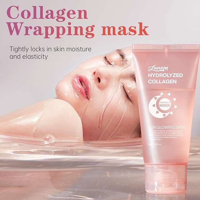 2 Pcs Collagen Night Wrapping Mask, Hydration Elasticity Firming Skin Deep Facial Treatment Bio Collagen Sleeping Mask.